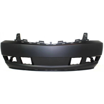 Primed Front Bumper Cover 25814554 GM1000816 Replacement For Cadillac Escalade 2007 2008 2009 2010 2011 2012 2013 2014 with Fog Lamp Holes Primed
