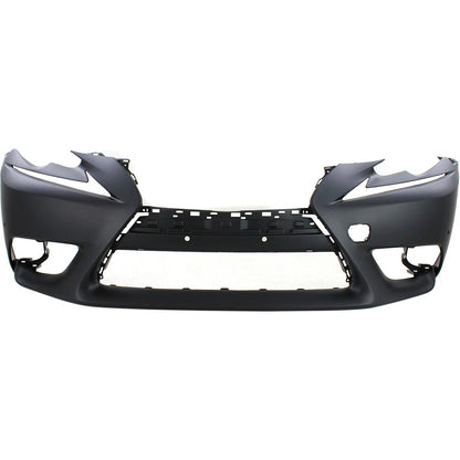 Primed Front Bumper Cover 521195E913 LX1000263 Replacement For Lexus IS250 2014 2015 with PDC Sensor Holes Primed Plastic