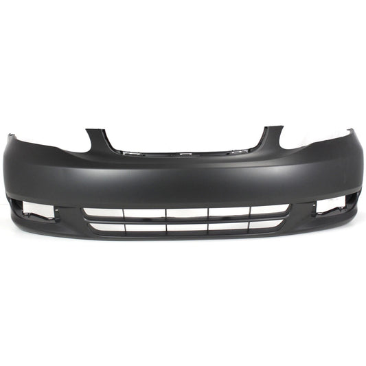 Primed Front Bumper Cover 5211902915 TO1000240 Replacement For Toyota Corolla 2003 2004 With Fog Lamp Holes Primed