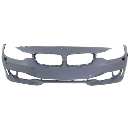 Primed Front Bumper Cover 51117293018 BM1000259 Replacement For BMW 328i 2012 2013 2014 2015 Standard Type with HLW/PDC Holes Primed