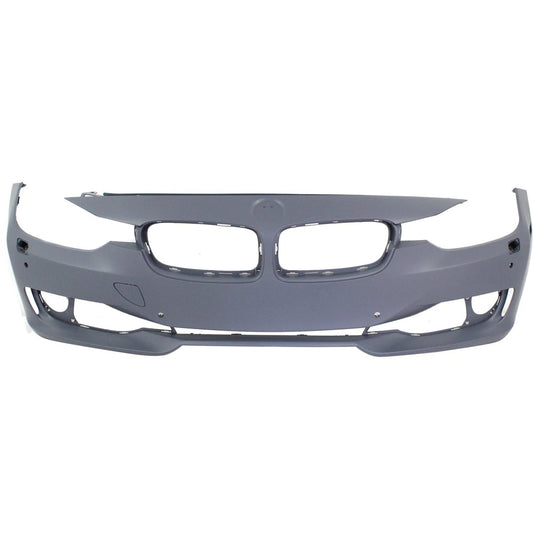 Primed Front Bumper Cover 51117293018 BM1000259 Replacement For BMW 328i 2012 2013 2014 2015 Standard Type with HLW/PDC Holes Primed