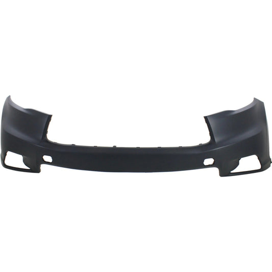 Primed Front Upper Bumper Cover 521190E925 TO1014102 Replacement For Toyota Highlander 2014 2015 2016 with Fog Lamp Holes Primed
