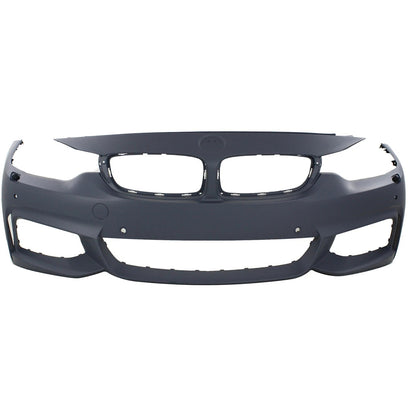 Primed Front Bumper Cover 51118061935 BM1000345 Replacement For BMW 428i 2014 2015 2016 Gran Coupe with M Sport/HLW/Sensor/IPAS/Cam Primed