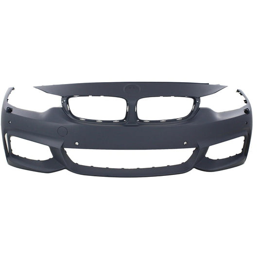 Primed Front Bumper Cover 51118061935 BM1000345 Replacement For BMW 428i 2014 2015 2016 Gran Coupe with M Sport/HLW/Sensor/IPAS/Cam Primed