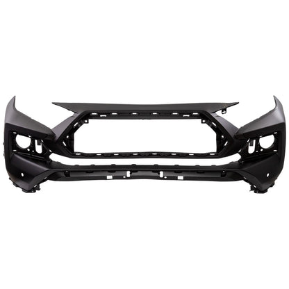 Primed Bumper Cover Fascia 521190R922 TO1000454 Replacement For Toyota RAV4 2019 2020 2021 2022 2023 2024 Front Parking Aid Holes US Built Primed