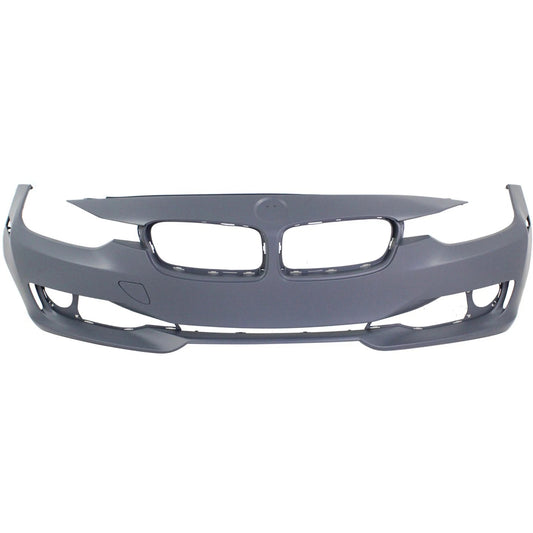 Primed Front Bumper Cover 51117293013 BM1000263 Replacement For BMW 328i 2012 2013 2014 2015 Standard Type with PDC/IPAS Holes Primed