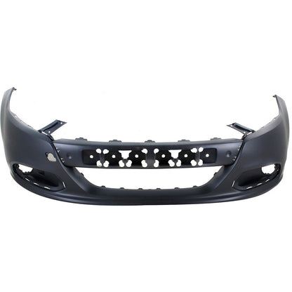 Primed Front Bumper Cover 1TS71TZZAF CH1000A09 Replacement For Dodge Dart 2013 2014 2015 2016 with Fog Lamp Holes Primed