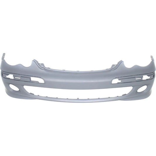 Primed Front Bumper Cover 2038853025 MB1000210 Replacement For Mercedes Benz C230 2005 2006 2007 with Fog Lamp Holes C280 2006 2007 Primed