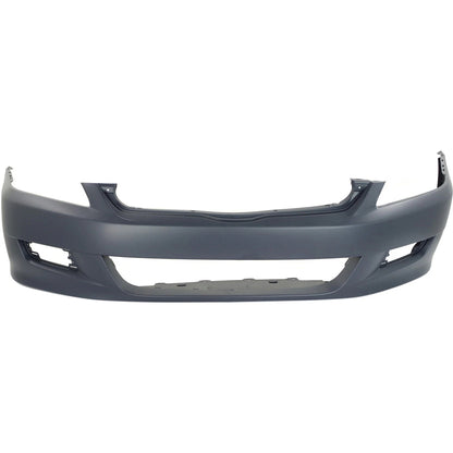 Primed Front Bumper Cover 04711SDNA81ZZ HO1000234 Replacement For Honda Accord 2006 2007 Coupe with Fog Lamp Holes Primed