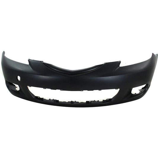 Primed Front Bumper Cover BN8F50031DBB MA1000195 Replacement For Mazda 3 2004 2005 2006 Hatchback with Fog Lamp Holes Primed