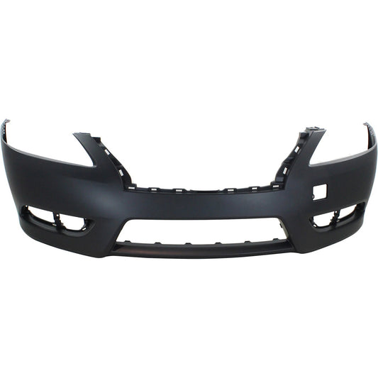 Primed Front Bumper Cover 620223SH0J NI1000289 Replacement For Nissan Sentra 2013 2014 2015 with Fog Lamp Holes Primed