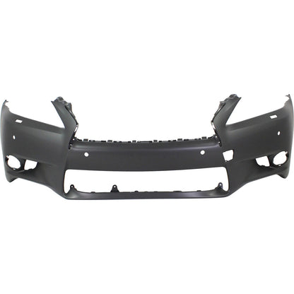 Primed Front Bumper Cover 521193A918 LX1000231 Replacement For Lexus GS350 GS450h 2013 with Fog Lamp Holes Primed