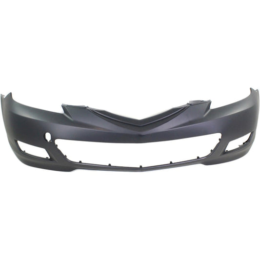 Primed Front Bumper Cover BAP850031DBB MA1000213 Replacement For Mazda 3 2007 2008 2009 Hatchback with Fog Lamp Holes Primed