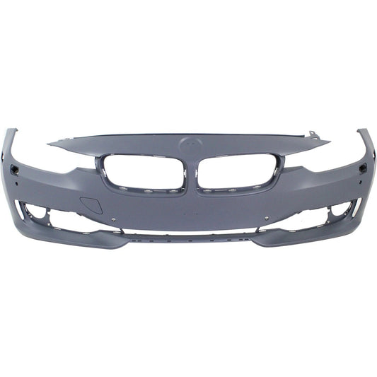 Primed Front Bumper Cover 51117293090 BM1000267 Replacement For BMW 328i 320i 2012 2013 2014 2015 with HLW/PDC/IPAS/Cam Holes Primed