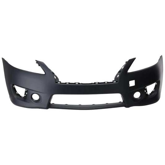 Primed Front Bumper Cover 620223RM0J NI1000290 Replacement For Nissan Sentra 2013 2014 2015 with Fog Lamp Holes Primed