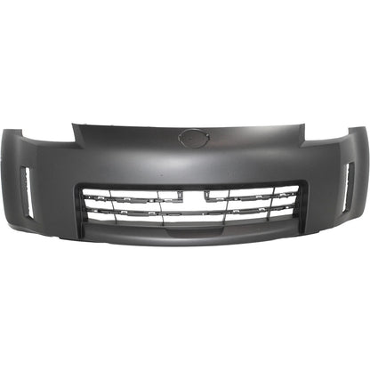 Primed Front Bumper Cover FBM22CF40H NI1000234 Replacement For Nissan 350Z 2006 2007 2008 2009 with Fog Lamp Holes Primed