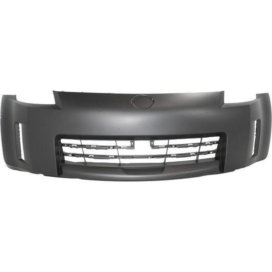 Primed Front Bumper Cover FBM22CF40H NI1000234 Replacement For Nissan 350Z 2006 2007 2008 2009 with Fog Lamp Holes Primed