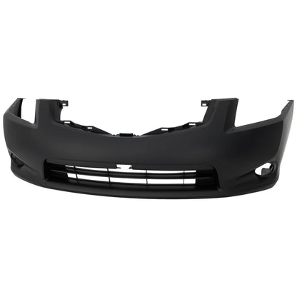Primed Front Bumper Cover 62022ZT50J NI1000278 Replacement For Nissan Sentra 2010 2011 2012 with Fog Lamp Holes Primed