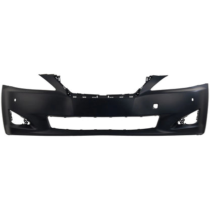 Primed Front Bumper Cover 5211953946 LX1000206 Replacement For Lexus IS250 IS350 2009 2010 with Fog Lamp Holes Primed