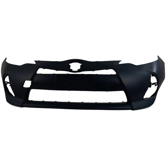 Primed Front Bumper Cover 5211952980 TO1000392 Replacement For Toyota Prius 2012 2013 2014 C with Fog Lamp Holes Primed