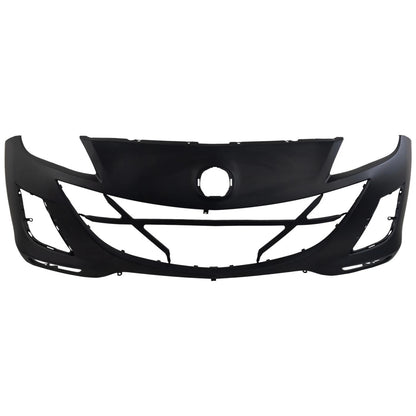 Primed Front Bumper Cover BCW850031JBB MA1000223 Replacement For Mazda 3 2010 Sedan with Fog Lamp Holes Primed