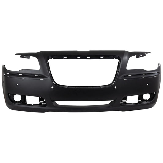 Primed Primed Bumper Cover 68127939AE CH1000A01 Replacement For Chrysler 300 2011 2012 2013 2014 with Parking Aid Sensor Holes Front