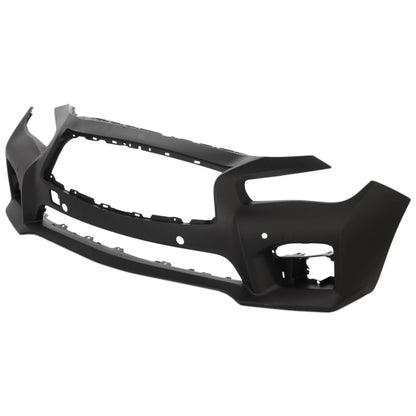 Primed Front Bumper Cover 620224HE0H IN1000259 Replacement For Infiniti Q50 2014 2015 2016 2017 Primed Fascia With Object Sensor