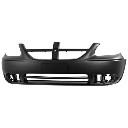 Primed Front Bumper Cover 5139118AA CH1000430 Replacement For Dodge Grand Caravan 2005 2006 2007 with Fog Lamp Holes Primed