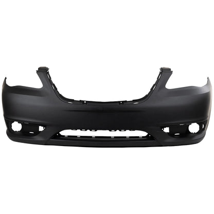 Primed Front Bumper Cover 68082047AE 68082047AD CH1000997 Replacement For Chrysler 200 2011 2012 2013 2014 with Fog Lamp Holes Primed