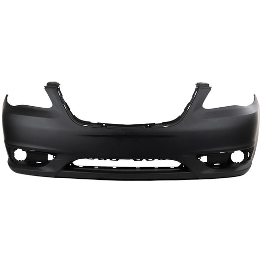 Primed Front Bumper Cover 68082047AE 68082047AD CH1000997 Replacement For Chrysler 200 2011 2012 2013 2014 with Fog Lamp Holes Primed