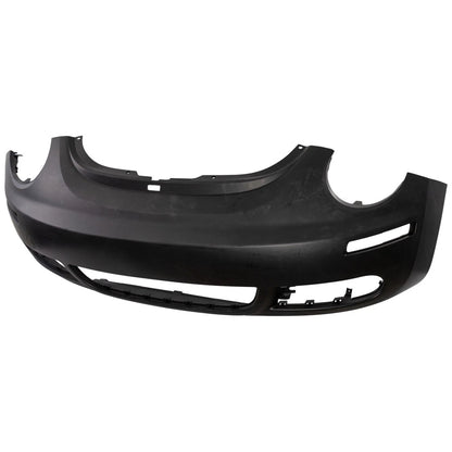 Primed Front Bumper Cover 1C0807079AGRU VW1000166 Replacement For Volkswagen Beetle 2006 2007 2008 2009 2010 with Fog Lamp Holes Primed