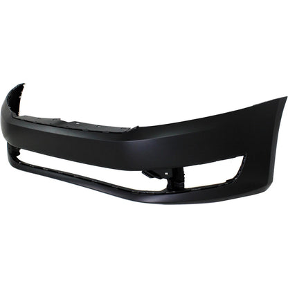Primed Front Bumper Cover 561807217BGRU VW1000199 Replacement For Volkswagen Passat 2012 2013 2014 2015 with Fog Lamp Holes Primed