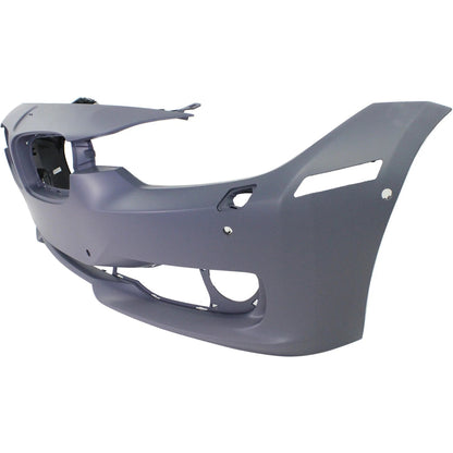 Primed Front Bumper Cover 51117293017 BM1000258 Replacement For BMW 328i 2012 2013 2014 2015 Standard Type with HLW/PDC/IPAS Holes Primed