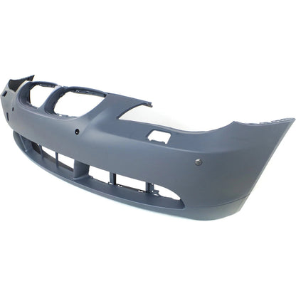 Primed Bumper Cover 51117111740 BM1000153 Replacement For BMW 530i 2004 2005 2006 2007 with Park Distance Control Sensor Holes Front Primed