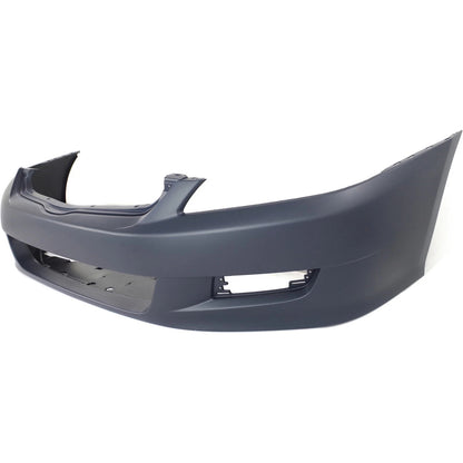 Primed Front Bumper Cover 04711SDNA81ZZ HO1000234 Replacement For Honda Accord 2006 2007 Coupe with Fog Lamp Holes Primed