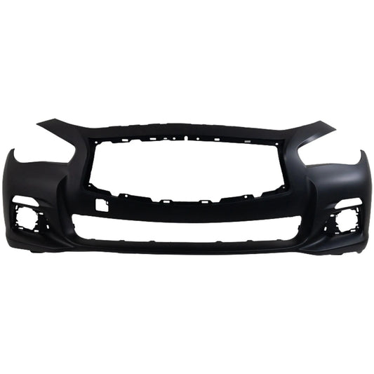 Primed Bumper Cover 620224HB0H IN1000256 Replacement For Infiniti Q50 2014 2015 2016 2017 Except Sport Model Front Plastic Primed