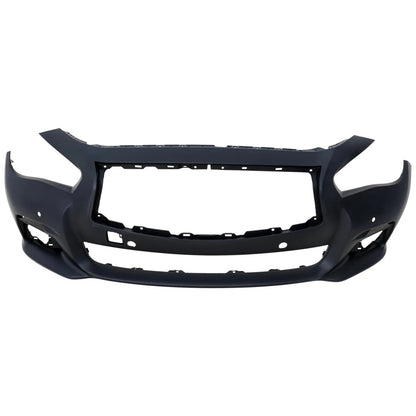 Primed Front Bumper Cover Primed 620224HC0H IN1000257 Replacement For Infiniti Q50 2014 2015 2016 2017