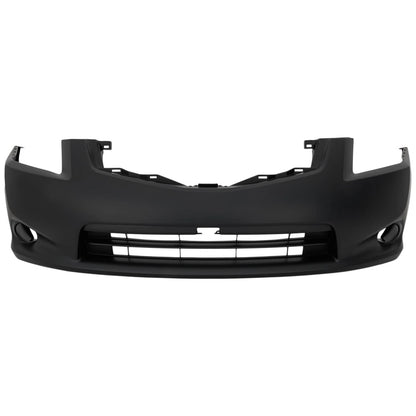 Primed Front Bumper Cover 62022ZT50J NI1000278 Replacement For Nissan Sentra 2010 2011 2012 with Fog Lamp Holes Primed