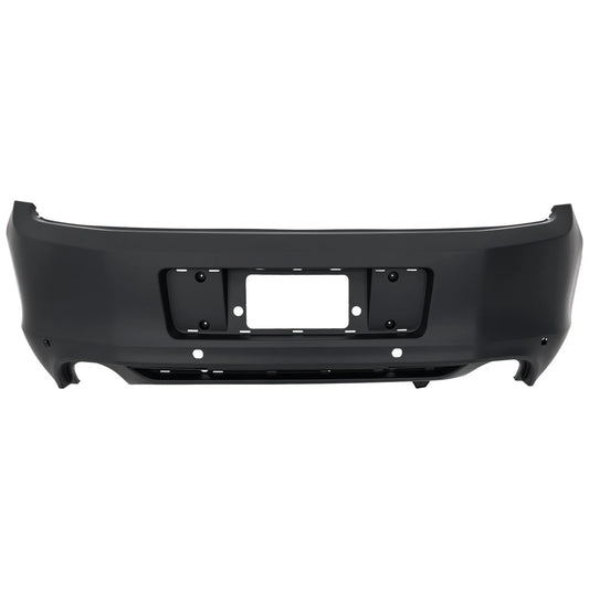 Primed Bumper Cover DR3Z17K835BAPTM FO1100686 Replacement For Ford Mustang 2013 2014 Base GT With Sensor Holes Rear Primed