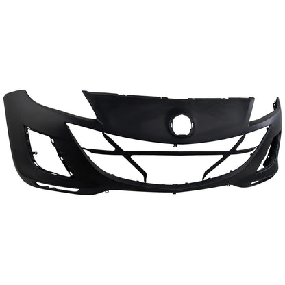 Primed Front Bumper Cover BCW850031JBB MA1000223 Replacement For Mazda 3 2010 Sedan with Fog Lamp Holes Primed