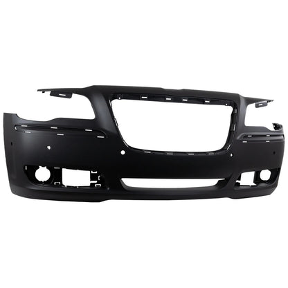 Primed Primed Bumper Cover 68127939AE CH1000A01 Replacement For Chrysler 300 2011 2012 2013 2014 with Parking Aid Sensor Holes Front
