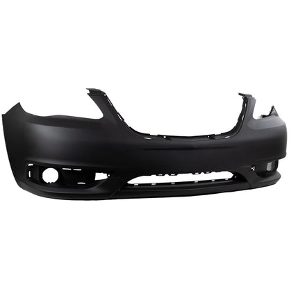 Primed Front Bumper Cover 68082047AE 68082047AD CH1000997 Replacement For Chrysler 200 2011 2012 2013 2014 with Fog Lamp Holes Primed