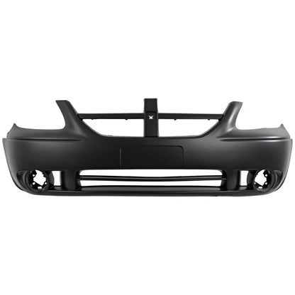 Primed Front Bumper Cover 5139118AA CH1000430 Replacement For Dodge Grand Caravan 2005 2006 2007 with Fog Lamp Holes Primed