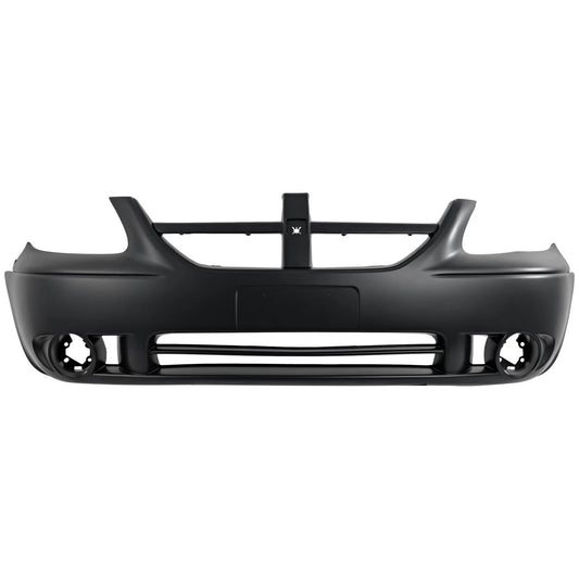 Primed Front Bumper Cover 5139118AA CH1000430 Replacement For Dodge Grand Caravan 2005 2006 2007 with Fog Lamp Holes Primed