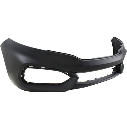 Primed Front Bumper Cover 71101TS8A50ZZ HO1000296 Replacement For Honda Civic Coupe 2014 2015 with Fog Lamp Holes Primed