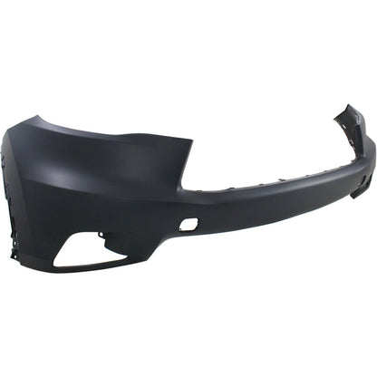 Primed Front Upper Bumper Cover 521190E925 TO1014102 Replacement For Toyota Highlander 2014 2015 2016 with Fog Lamp Holes Primed
