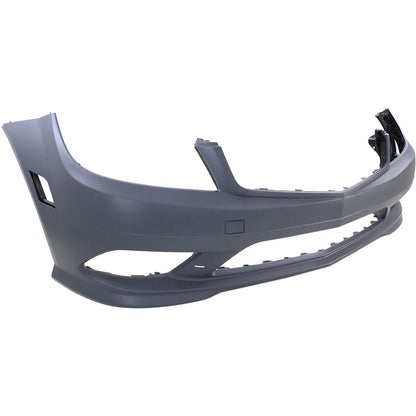 Primed Bumper Cover 2048856138 MB1000424 Replacement For Mercedes Benz C350 2008 2009 2010 2011 with AMG Styling and Side Marker Hole Primed Front