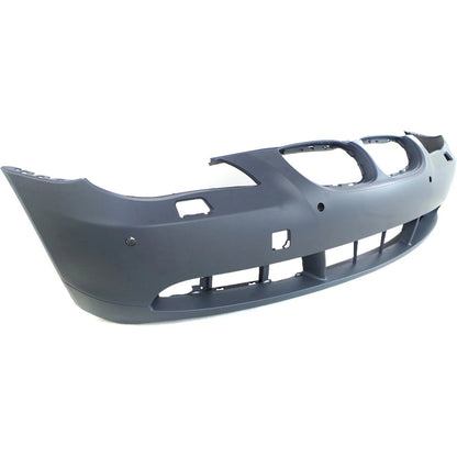 Primed Bumper Cover 51117111740 BM1000153 Replacement For BMW 530i 2004 2005 2006 2007 with Park Distance Control Sensor Holes Front Primed