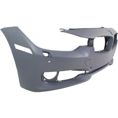 Primed Front Bumper Cover 51117293018 BM1000259 Replacement For BMW 328i 2012 2013 2014 2015 Standard Type with HLW/PDC Holes Primed