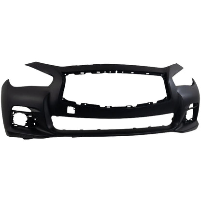Primed Bumper Cover 620224HB0H IN1000256 Replacement For Infiniti Q50 2014 2015 2016 2017 Except Sport Model Front Plastic Primed